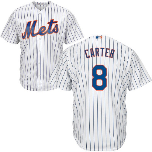 Mets #8 Gary Carter White(Blue Strip) Cool Base Stitched Youth MLB Jersey - Click Image to Close